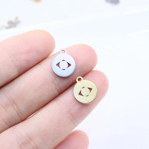 10pcs 10mm Stainless Steel Mini Eye Charms Pendant DIY Jewelry Unfading 2 Colors