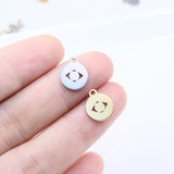 10pcs 10mm Stainless Steel Mini Eye Charms Pendant DIY Jewelry Unfading 2 Colors
