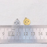 10pcs 10mm Stainless Steel Mini Eye Charms Pendant DIY Jewelry Unfading 2 Colors