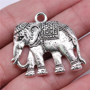 4pcs 37x34mm Thai Elephant Charms Jewelry Making Accessories
