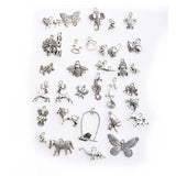 33pcs Metal Elephant Butterfly Charms Pendant DIY Keychain Necklace
