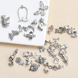 33pcs Metal Elephant Butterfly Charms Pendant DIY Keychain Necklace