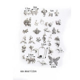 33pcs Metal Elephant Butterfly Charms Pendant DIY Keychain Necklace