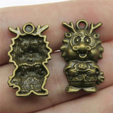 10pcs Dragon Charms Antique Bronze Pendants Jewelry Making Accessories