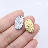 5pcs Stainless Steel Oval Star Charms Pendant DIY Jewelry Unfading 2 Colors