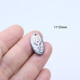 5pcs Stainless Steel Oval Star Charms Pendant DIY Jewelry Unfading 2 Colors