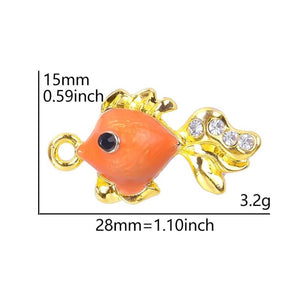 10pcs Fish Silver Crystal Charms for Jewelry Earring Making
