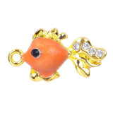 10pcs Fish Silver Crystal Charms for Jewelry Earring Making
