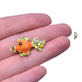 10pcs Fish Silver Crystal Charms for Jewelry Earring Making