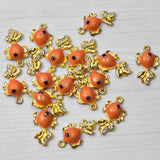 10pcs Fish Silver Crystal Charms for Jewelry Earring Making