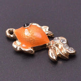 10pcs Fish Silver Crystal Charms for Jewelry Earring Making