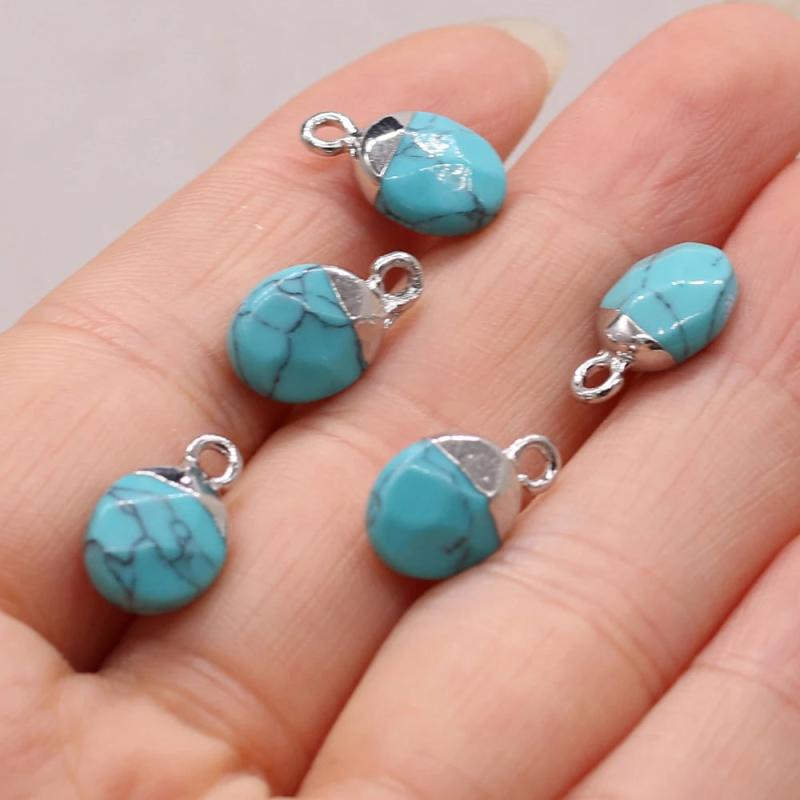 5 PCS Turquoise Stone Pendants for DIY Jewelry Making