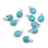 5 PCS Turquoise Stone Pendants for DIY Jewelry Making