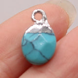 5 PCS Turquoise Stone Pendants for DIY Jewelry Making