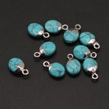 5 PCS Turquoise Stone Pendants for DIY Jewelry Making