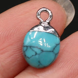 5 PCS Turquoise Stone Pendants for DIY Jewelry Making
