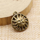 10pcs 17mm Sun Charms DIY Jewelry Findings Antique Silver/Bronze
