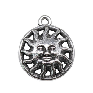 10pcs 17mm Sun Charms DIY Jewelry Findings Antique Silver/Bronze
