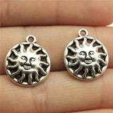 10pcs 17mm Sun Charms DIY Jewelry Findings Antique Silver/Bronze