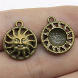 10pcs 17mm Sun Charms DIY Jewelry Findings Antique Silver/Bronze