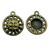 10pcs 17mm Sun Charms DIY Jewelry Findings Antique Silver/Bronze