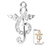 10pcs Music Note Silver Crystal Rhinestone Charms Jewelry Earring Crafts