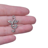 10pcs Music Note Silver Crystal Rhinestone Charms Jewelry Earring Crafts
