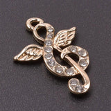 10pcs Music Note Silver Crystal Rhinestone Charms Jewelry Earring Crafts