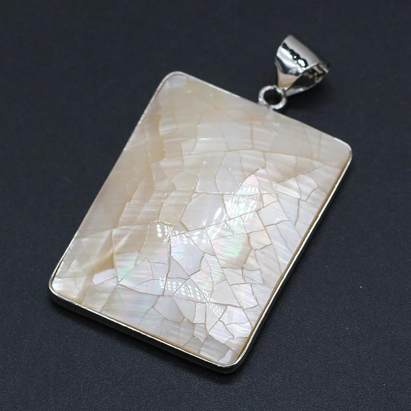 Freshwater Shell Rectangular Pendant for DIY Jewelry Making