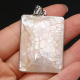 Freshwater Shell Rectangular Pendant for DIY Jewelry Making