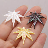 Mother of Pearl Shell Maple Leaf Pendant DIY Jewelry 2PC