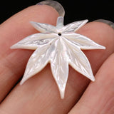 Mother of Pearl Shell Maple Leaf Pendant DIY Jewelry 2PC