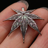 Mother of Pearl Shell Maple Leaf Pendant DIY Jewelry 2PC