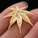 Mother of Pearl Shell Maple Leaf Pendant DIY Jewelry 2PC