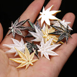 Mother of Pearl Shell Maple Leaf Pendant DIY Jewelry 2PC