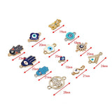 Fatima Hamsa Hand Butterfly Evil Eye Charms Set for Jewelry Making