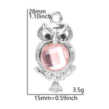 10pcs Owl Silver Crystal Rhinestone Charms Earring Findings