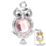10pcs Owl Silver Crystal Rhinestone Charms Earring Findings
