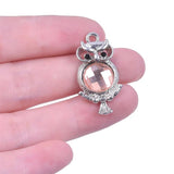 10pcs Owl Silver Crystal Rhinestone Charms Earring Findings