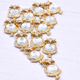 10pcs Owl Silver Crystal Rhinestone Charms Earring Findings
