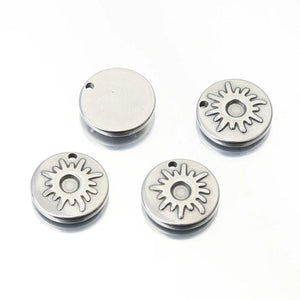 5pcs Stainless Steel Sun Flower Disc Earrings Charms for DIY Jewelry Making