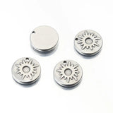 5pcs Stainless Steel Sun Flower Disc Earrings Charms for DIY Jewelry Making