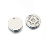 5pcs Stainless Steel Sun Flower Disc Earrings Charms for DIY Jewelry Making