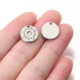 5pcs Stainless Steel Sun Flower Disc Earrings Charms for DIY Jewelry Making
