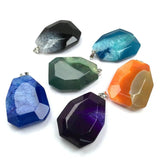Natural Stone Agates Pendant Crystal Necklace For DIY Jewelry Making