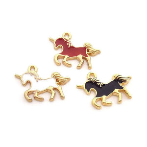 50pcs Metal Unicorn Horse Pendants for Jewelry Making