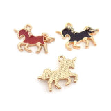 50pcs Metal Unicorn Horse Pendants for Jewelry Making