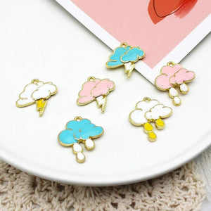 10pcs Lightning Cloud Alloy Dripping Charm DIY Jewelry Accessories