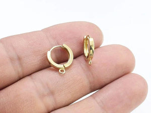 6pcs Round Earring Hoops, Minimalist Cartilage Brass Earrings