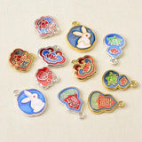 10 PCS Chinese Style Alloy Charms for DIY Jewelry Making